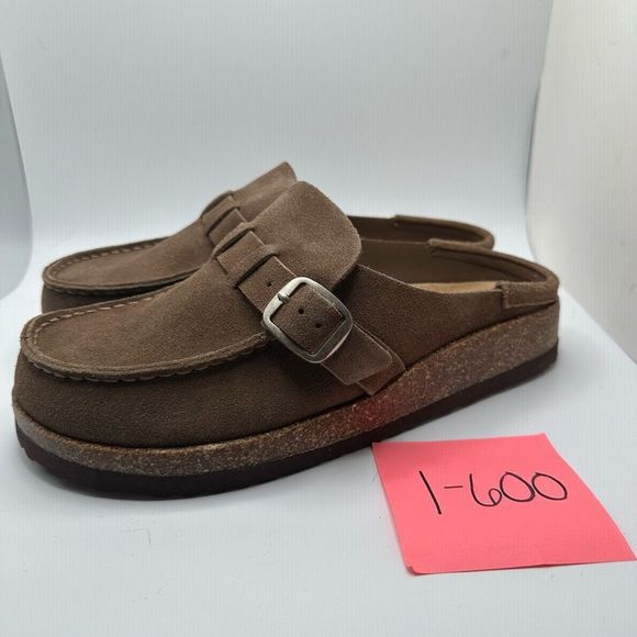 CUSHIONAIRE Women's Genuine Leather Cork Footbed Clog with +Comfort 8.5 WIDE BRO - Picture 3 of 7